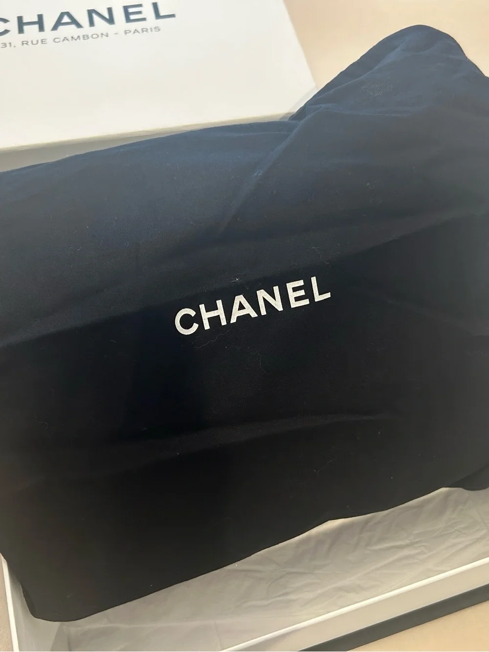 CHANEL Blue Chevron Quilted Shoulder Bag with Gunmetal Chain